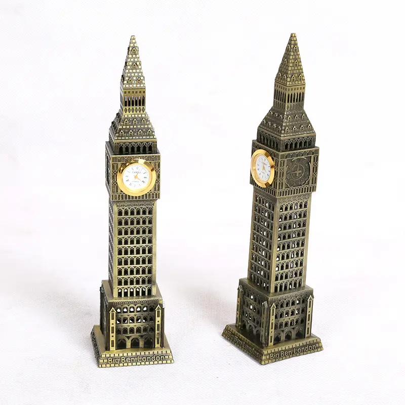 Yaratıcı Retro Big Ben çan kulesi modeli londra hatıra Metal zanaat süsler kalemlik kabine dekor için dökme demir ev yapımı şarap