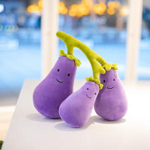 कस्टम प्यारा अभिव्यक्ति कपास आराम नरम प्लश एगगप्लांट बच्चों के लिए भरा हुआ सब्जी खिलौना - Product Image 5