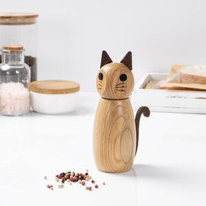 Moulin à sel et à poivre manuel en <span class=keywords><strong>bois</strong></span> en forme de chat de luxe, noyau de broyage de deuxième génération, matériau en <span class=keywords><strong>bois</strong></span>, utilisation manuelle, cadeau mignon emballé dans une boîte - Product Image 5