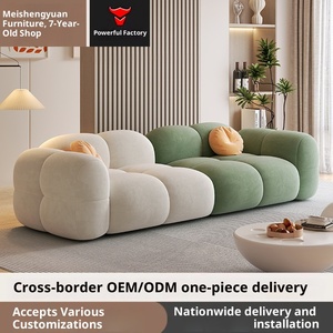 Divano Moderno in Tessuto Color Crema a Tre Posti con Doppia Chaise Longue Adatto per Sdraiarsi <span class=keywords><strong>e</strong></span> Appoggiarsi per Uso Domestico - Product Image 2