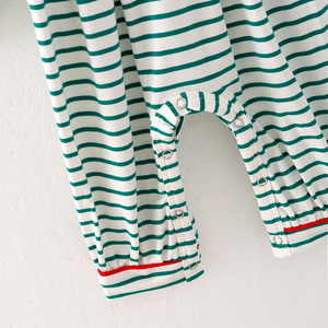 Disponible en Stock, Envío Inmediato, Camisa de Manga Larga para Bebé Niño, Diseño Navideño con Bordado de Reno, Rayas, Cierre de Botones, Cuello Peter Pan - Product Image 5