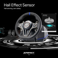 Volant de course et de jeu personnalisé en gros PLAYX GT9 avec capteur à effet Hall, rotation de 270 à 900 degrés, pédales et levier de vitesses