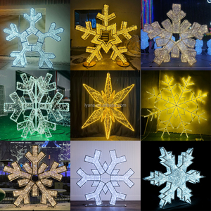 3D LED 눈송이 모티프 조명 대형 야외 방수 크리스마스 거리 공원 경관 휴일 장식 디스플레이 - Product Image 4