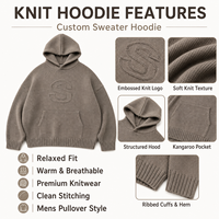 Sweat à capuche personnalisé MENGTU, logo personnalisé en relief, sweats à capuche en tricot pour hommes, pull en tricot, sweat en tricot