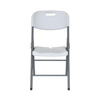 Chaise pliante en HDPE avec structure en acier, blanche, portable, chaise commerciale
