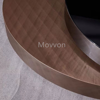 Table basse ronde moderne MOVVON, table en bois, meuble TV et table basse pour salon, personnalisable pour la maison, luxe