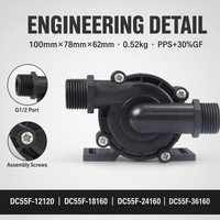 Pompe à eau centrifuge à entraînement magnétique sans balais DC55F, 1800L/H, 16M de hauteur de refoulement, IP68, submersible