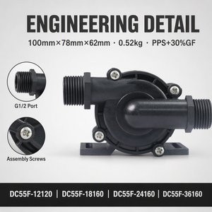 <span class=keywords><strong>Pompe</strong></span> à eau centrifuge à entraînement magnétique sans balais DC55F, 1800L/H, 16M de hauteur de refoulement, IP68, submersible - Product Image 3