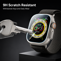Protection d'écran en verre trempé HD anti-lumière bleue 2.5D 9H compatible avec Apple Watch Ultra 2 3 49mm