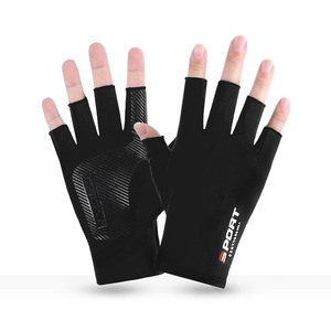 Guantes sin dedos de seda helada, protección solar, transpirables, con pantalla táctil, para conducir, ciclismo, pesca, unisex - Product Image 5