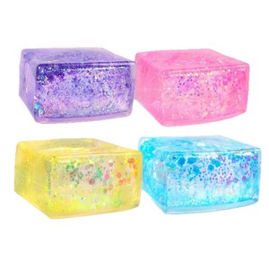 Jouets Squishy en TPR à paillettes, imitation tofu, anti-stress, pour enfants, cadeau promotionnel, vente en gros - Product Image 1