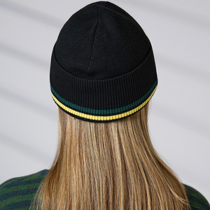 Gorro de Punto con Puño y Logotipo Personalizado para Niños, Gorro de Invierno de Lana con Rayas Retro para Niños y Niñas - Product Image 5