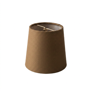Mini Camel Brown Plain Linen Drum Lampshade Clip-on Design, Small Fabric Lamp Shade for Wall <b>Sconce</b> & Chandelier <b>Lighting</b> Deco - Product Image 1