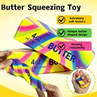 Jouet anti-stress souple en forme de beurre, jouet sensoriel réaliste en forme de bâton, motif cube en PU, jouet à presser doux à remontée lente, pour soulager le stress des enfants de 5 à 7 ans