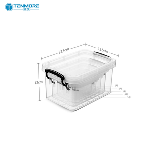 Boîte de rangement en plastique transparente avec couvercles verrouillables, prix d'usine en gros, conteneur organisateur personnalisable en vrac <span class=keywords><strong>pour</strong></span> B2B - Product Image 5