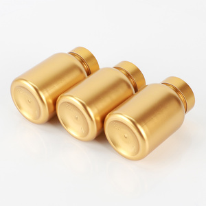 130ml Two Sizes <b>Pills</b> <b>Bottle</b> Electroplating Gold Plastic Storage <b>Bottle</b> for Chemical Liquid Vial Reagent Lab Supply - Product Image 1