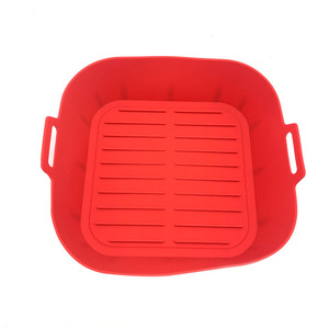 Reusable Silicone Air Fryer Mat Red And Gray High Temperature Resistant Food Grade Dishwasher Safe For Air Fryers - Product Image 5