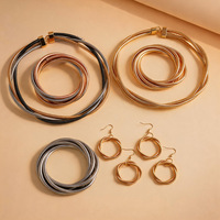 Collier superposé en forme de cercle pour femme, style vintage minimaliste en métal, chaîne de clavicule, bijou fantaisie tendance