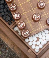 Solid Wooden 2-in-1 Desktop Chess Go Board Montessori Educational Games for 2 to 4 and 5 to 7 Years Kids Unisex