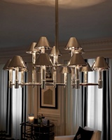 YH Antique Style Américain Led Pendentif Lumière En Laiton Brossé Lustre Intérieur Haut Plafond pour Salon Cuisine Îlot