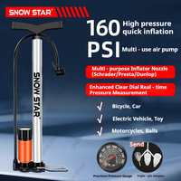 OEM Aluminum + ABS High-Pressure Hand Pump 130-160PSI Valve Adapter Electric Bike Inflator Bicycle Pump for Bicycles