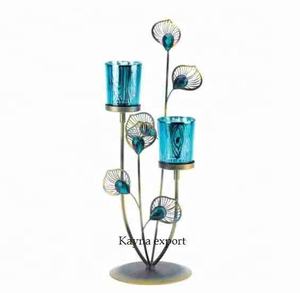 Bougeoir artisanal en métal de styliste, support de bougie en métal en verre et en métal pour les décors de maison, utilisation en gros, nouvelle collection - Product Image 1