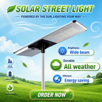 Lampadaires solaires LED super lumineux 50W 100W 200W IP65 avec détecteur de mouvement pour jardin, route et aménagement paysager