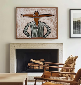 Trừu tượng cao bồi phương Tây Phong Cách Hiện thực vẽ tay vải nghệ thuật Trung - Product Image 2