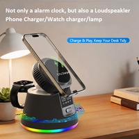 Chargeur sans fil magnétique portable Q2 .2 25W avec haut-parleur, horloge numérique, support de téléphone réglable en angle avec lumière et haut-parleur
