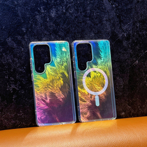 Hot bán đẹp nam châm mạnh mẽ IMD Gradient từ đầy màu sắc lông trường hợp điện thoại cho Samsung S25 - Product Image 3