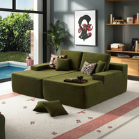 Sofa kasur korduroi Modular Super dalam, Sofa terkompresi mewah untuk Apartemen Vila kemasan vakum furnitur ruang tamu