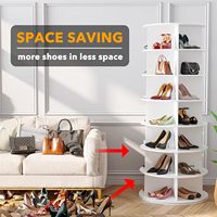 Tour de porte-chaussures rotative Lazy Susan à 7 niveaux 360 degrés affichage en bois pour usage domestique pour cuisine salle de bain salon stockage
