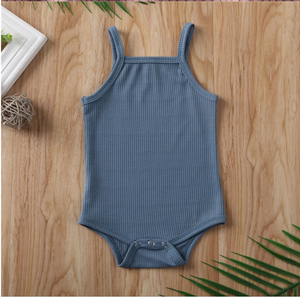 Ropa de algodón Unisex para bebé recién nacido, Pelele de algodón liso, sin mangas, Express Ali, venta al por mayor, barata - Product Image 2