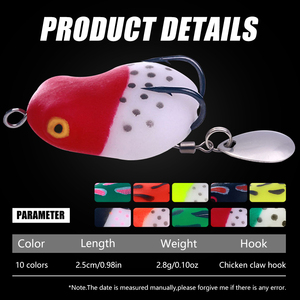 Esca per Rane 3G con Coda a Lama Metallica, Esca Artificiale di Alta Qualità in Varie <span class=keywords><strong>Dimensioni</strong></span> per Pesca al Bass - Product Image 2
