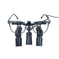 Loupes dentaires ergonomiques portables à relevage 3X-6X avec lentille métallique réglable PD et lampe frontale ENT 3W