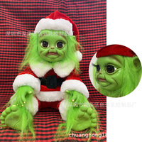 2025 vert cheveux Grinch noël suspendus décoration poupée étrange Animal doux en peluche usine en gros cadeau pour enfants boîte
