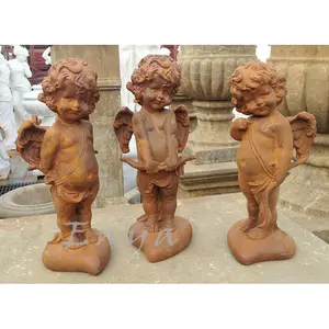 Garden Decoration Wholesale Metal Rusty Angel Fairy Sculpture Statue Home Garten Decoration And Garden Items Outdoor Garden Decor