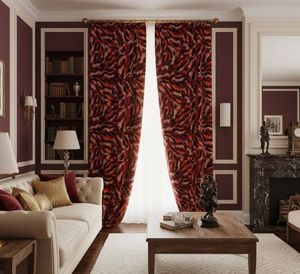 Premium Tiger Pattern Window <b>Curtains</b> Dense Floral Panel Living Room 70% Light Blocking Printed Drapes <b>for</b> Bedroom Luxury Home - Product Image 5