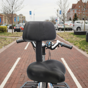 Selle de vélo électrique noire confortable avec siège en mousse PU et cuir avec siège arrière de tricycle pour vélos de route - Product Image 2