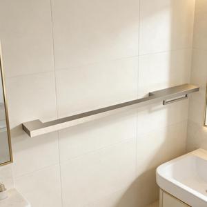 Set da Bagno in Acciaio Inox 304 Argento con <span class=keywords><strong>Design</strong></span> Personalizzato, Portasciugamani e Mensola con Barra Portasciugamani - Product Image 3