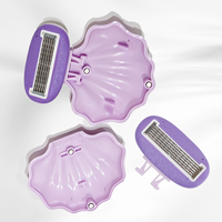 Rasoir portable en forme de coquille pour femmes, mini rasoir manuel pour le corps, les jambes, les aisselles, épilation, format voyage