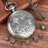 Étui de montre de poche durable de qualité supérieure avec mini-dés de D&D, portable pour les voyages et le divertissement RPG
