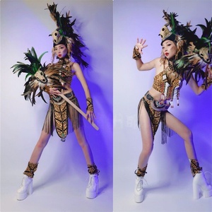Costumes de scène en plumes de samba indiens pour hommes et femmes, pour spectacles de danse Gogo, troupes de danse, fêtes et spectacles commerciaux en parcs à thème - Product Image 2