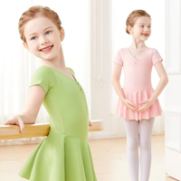 Maillot sin mangas de gasa para niñas, traje de ballet, danza moderna, danza de salón, danza contemporánea, danza lírica, ropa de entrenamiento.