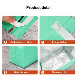 Boîte à lunch sac emballage Non-tissé Portable fourre-tout nourriture boisson stockage livraison refroidisseur transporteur pochettes Logo personnalisé - Product Image 3