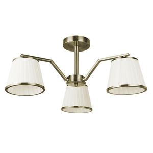 Lampada da tavolo 3xE14, in pelle, paralume beige, dimensioni 24x56x56 cm, ideale per decorazione e ambientazione di interni. - Product Image 1