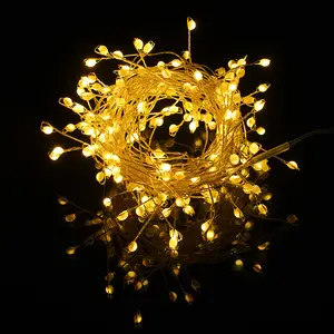 200 lampu String Cluster Tembaga LED lampu pohon Natal tahan air petasan cahaya senar berbintang untuk langit-langit pernikahan