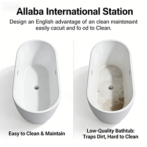 <span class=keywords><strong>Vasca</strong></span> <span class=keywords><strong>da</strong></span> Bagno Freestanding Moderna Ovale Bianca in Acrilico Ecologica Portatile Profonda Senza Giunture con Garanzia di 5 Anni - Product Image 4