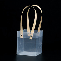 Sac à provisions en PVC transparent en plastique transparent écologique personnalisé cosmétique imperméable pour le maquillage Colliers réutilisables à emballage bas