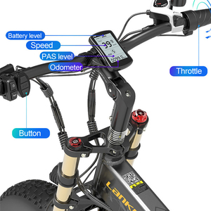 HEZZO Vélo électrique 1000W 48V 17.5AH Batterie au lithium Vitesse rapide Pneu tout-terrain Ebike pour adulte Entrepôt UE Royaume-Uni Livraison gratuite - Product Image 4